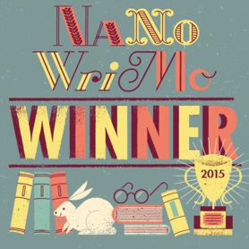 My hard-earned NaNoWriMo 2015 Winner Badge