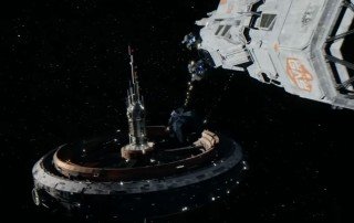 The Rocinante battles a Stealth ship near space station on Episode one, season two.