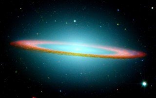 Infrared photo of the Sombrero Galaxy.