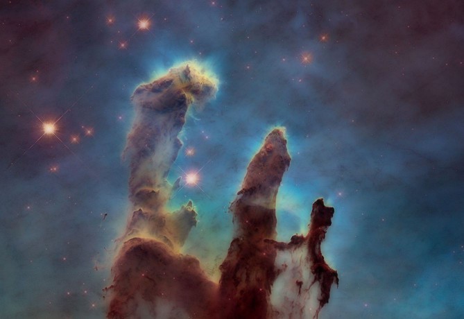Pillars of creation as seen in visible light.