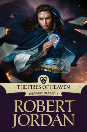 Cover to Fires of Heaven by Robert Jordan featuring Moiraine